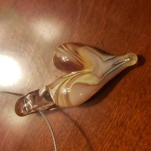 Blown glass heart necklace